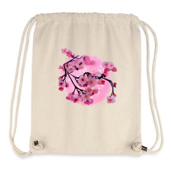 Art japonais des fleurs de cerisier - Sac à cordon recyclé Stanley/Stella - blanc naturel - Devant