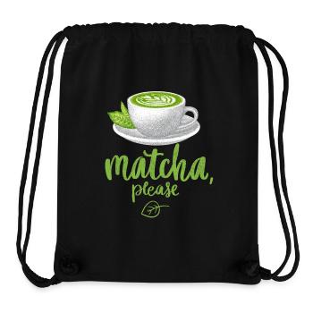 Matcha-Tee, Teetrinker, Matcha-Latte, grüner Tee - Stanley/Stella recycelter Gym Bag - Schwarz - Vorne