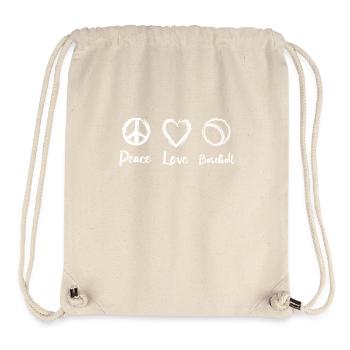 Frieden Liebe Baseball - Stanley/Stella recycelter Gym Bag - Naturweiß - Vorne