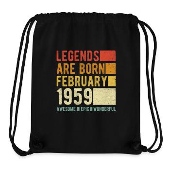 Birthday February 1959 - Stanley/Stella Recycled Gym Bag - black - Front