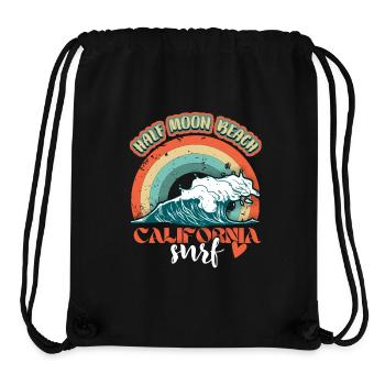 Half-Moon-Beach, Half-Moon, Vintage-Welle, USA - Stanley/Stella Recycled Gym Bag - black - Front