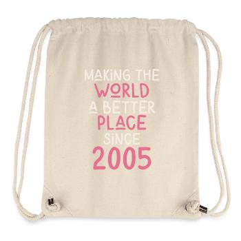 Rendre le monde meilleur depuis 2005 - Sac à cordon recyclé Stanley/Stella - blanc naturel - Devant
