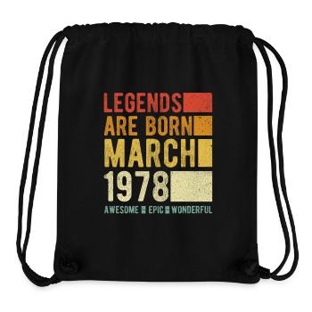 Birthday March 1978 - Stanley/Stella Recycled Gym Bag - black - Front