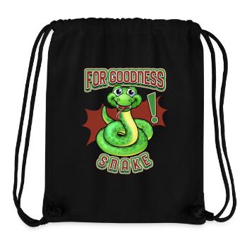 Serpent de dessin animé, dicton drôle, jeu de mots, blague de cobra - Sac à cordon recyclé Stanley/Stella - noir - Devant