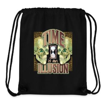 Skull, lachender Totenkopf, Sanduhr, Zeit-Spruch - Stanley/Stella recycelter Gym Bag - Schwarz - Vorne