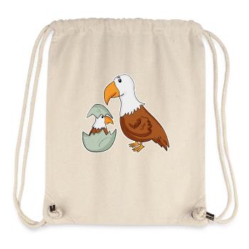 Famille Eagle - Aigle avec bébé - Eagle Motif - Sac à cordon recyclé Stanley/Stella - blanc naturel - Devant