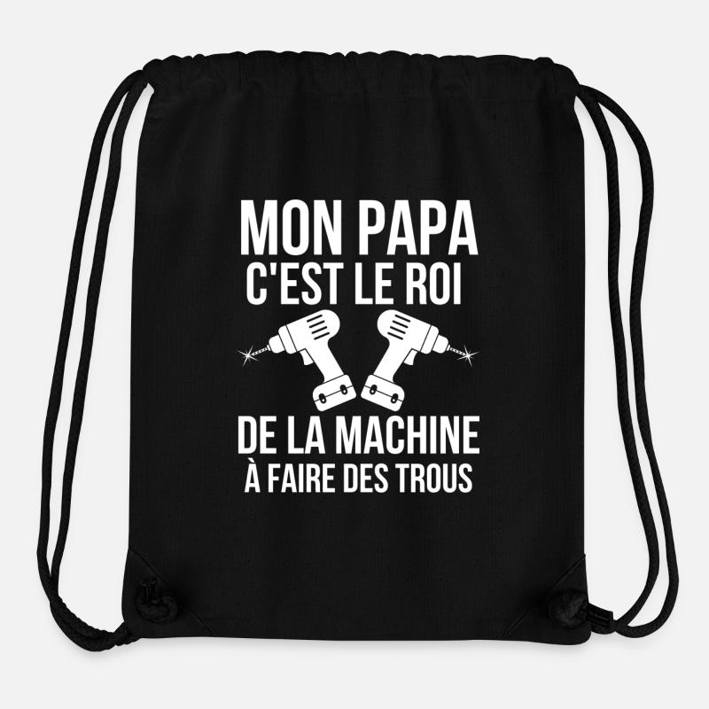 bricoleur, super papa, fan de bricolage - Sac à cordon recyclé Stanley/Stella - noir
