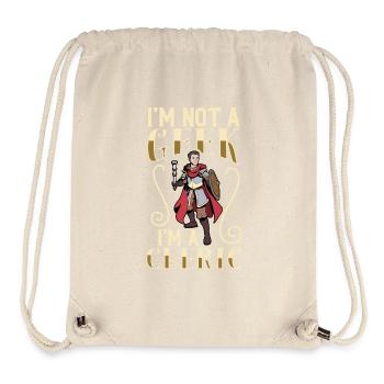 Pas un geek - Personnage de jeu de rôle D20 - clerc - Sac à cordon recyclé Stanley/Stella - blanc naturel - Devant