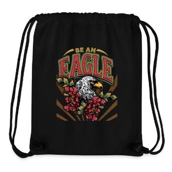 Aigle vintage, Aigle aigle, Dicton, Be-an-Eagle - Sac à cordon recyclé Stanley/Stella - noir - Devant