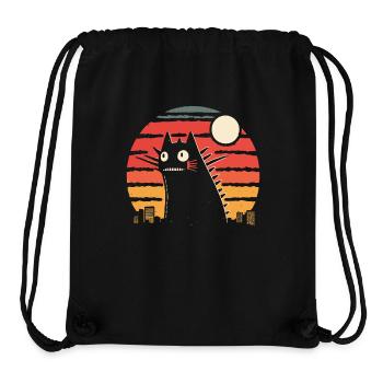 Chat monstre géant chat - Sac à cordon recyclé Stanley/Stella - noir - Devant