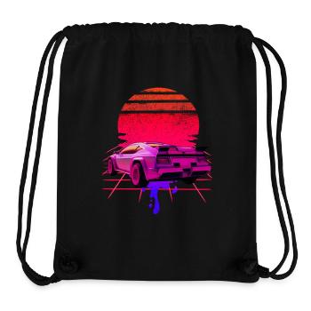 Retro Wave Supercar Sunset - Stanley/Stella recycelter Gym Bag - Schwarz - Vorne