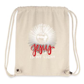 Jesus Christ, vintage heart, crown of thorns, saying - Stanley/Stella Recycled Gym Bag - natural - Front