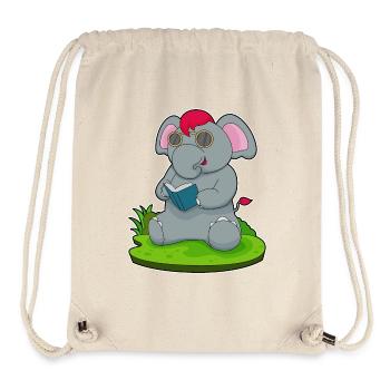 Lunettes de livres Elephant Nerd - Sac à cordon recyclé Stanley/Stella - blanc naturel - Devant
