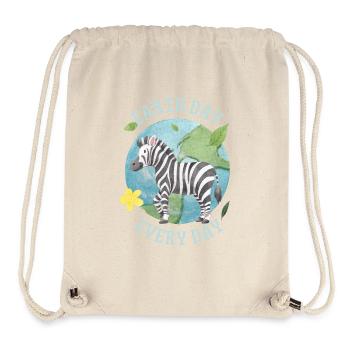 Earth Day Every Day, saying with Zebra Environmental protection - Stanley/Stella Recycled Gym Bag - natural - Front