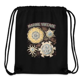 Vintage Ocean, étoile de mer botanique, mandala antique - Sac à cordon recyclé Stanley/Stella - noir - Devant