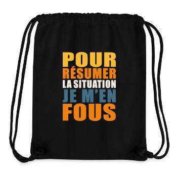 Je m'en fous cadeau humour laxiste cool no stress - Sac à cordon recyclé Stanley/Stella - noir - Devant