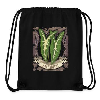 Calladium Lemaireanum vintage botanische Blätter - Stanley/Stella recycelter Gym Bag - Schwarz - Vorne