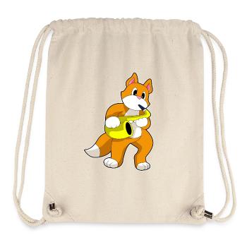 Katze Musiker Saxophon Musik - Stanley/Stella recycelter Gym Bag - Naturweiß - Vorne
