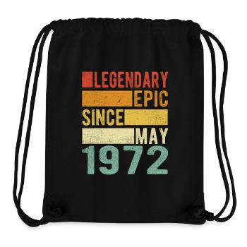Anniversaire Mai 1972 Épopée légendaire - Sac à cordon recyclé Stanley/Stella - noir - Devant