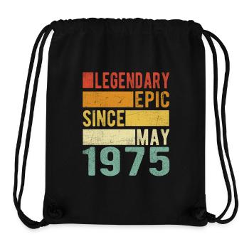 Anniversaire Mai 1975 Épopée légendaire - Sac à cordon recyclé Stanley/Stella - noir - Devant