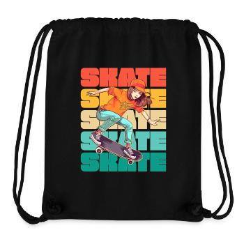 Skateboarding Cool Skater Girl Bunt - Stanley/Stella recycelter Gym Bag - Schwarz - Vorne