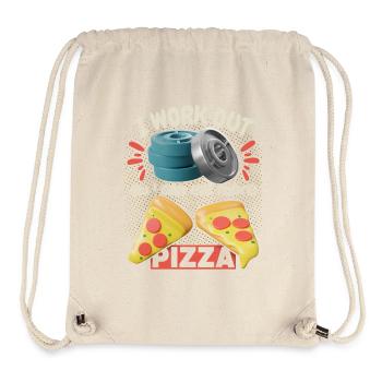Gym, funny pizza saying in 3d style - Stanley/Stella Recycled Gym Bag - natural - Front