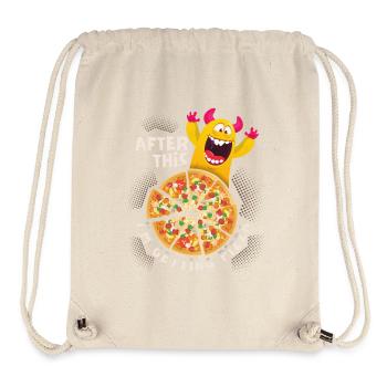 Lustiges Pizza-Monster, Pizza-Spruch, Belohnung - Stanley/Stella recycelter Gym Bag - Naturweiß - Vorne