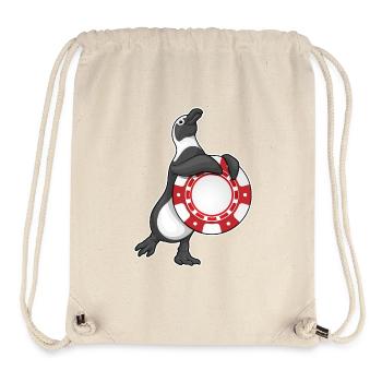 Penguin Poker Jetons de poker - Sac à cordon recyclé Stanley/Stella - blanc naturel - Devant