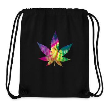 Tie Dye Batik Cannabis Blatt | Hanfblatt - Stanley/Stella recycelter Gym Bag - Schwarz - Vorne