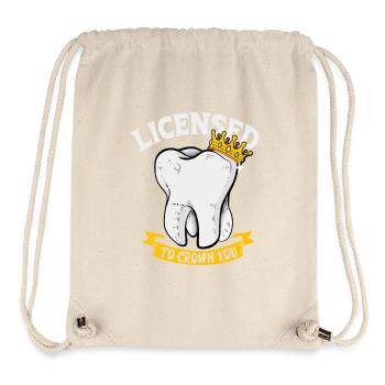 Lizenz zum krönen - Zahnarzt - Stanley/Stella recycelter Gym Bag - Naturweiß - Vorne