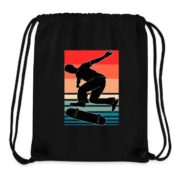 Skateboarding Skateboarder Silhouette Bunt - Stanley/Stella recycelter Gym Bag - Schwarz - Vorne