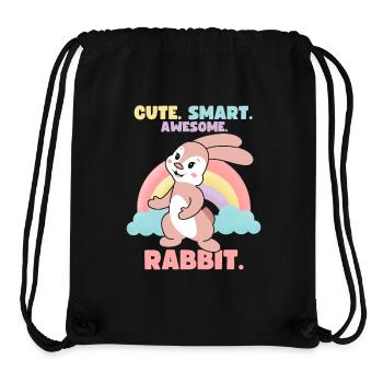 Funny bunny with rainbow, comic - Stanley/Stella Recycled Gym Bag - black - Front