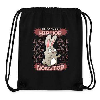Rabbit Comic Illustration Hip-Hop Bunny, Pun - Stanley/Stella Recycled Gym Bag - black - Front