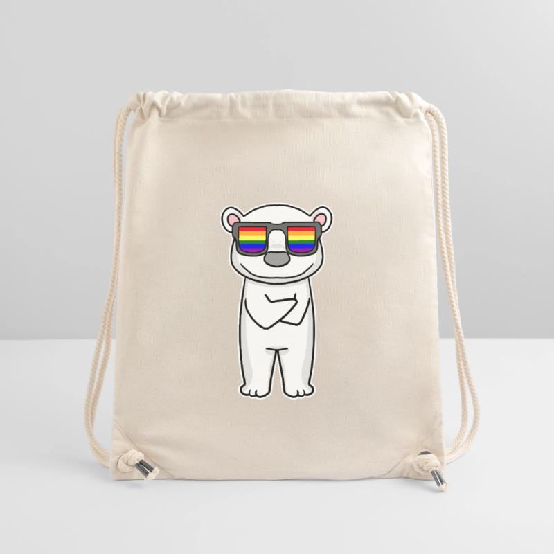 Regenbogen - Eisbär mit Brille Stanley/Stella recycelter Gym Bag