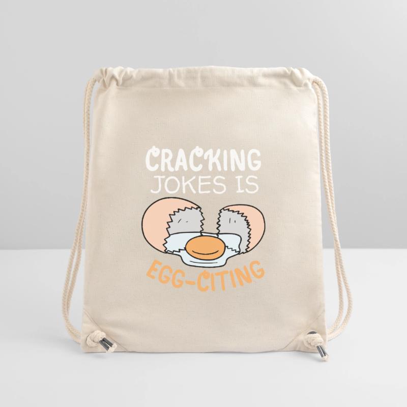 Egg, Eggs, Funny Saying, Pun Egg-citing Joke Stanley/Stella Recycled Gym Bag