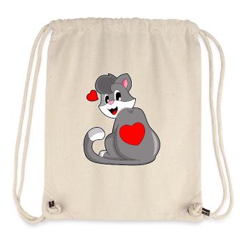 Cœur de chat - Sac à cordon recyclé Stanley/Stella - blanc naturel - Devant