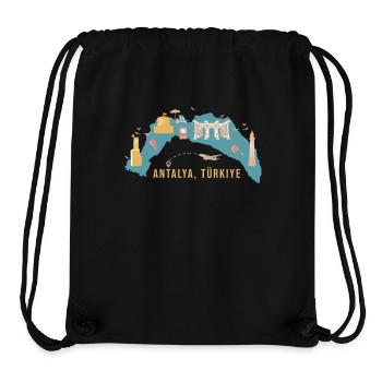 Antalya Turquie Souvenir - Sac à cordon recyclé Stanley/Stella - noir - Devant