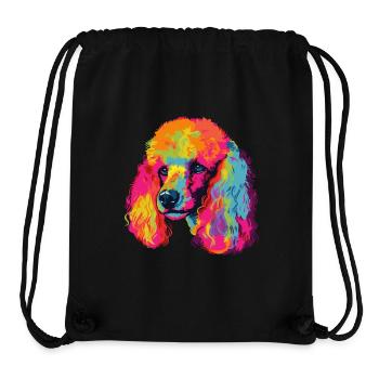Caniche Chien Coloré - Sac à cordon recyclé Stanley/Stella - noir - Devant