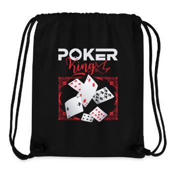 Roi du poker, Dicton de poker, Champion de poker - Sac à cordon recyclé Stanley/Stella - noir - Devant