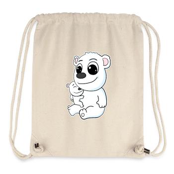 Eisbär Familie - Eisbär mit Baby - Eisbär Motiv - Stanley/Stella recycelter Gym Bag - Naturweiß - Vorne
