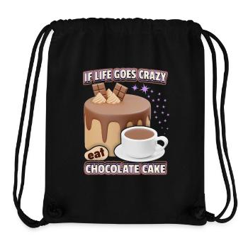 Gâteau au chocolat, chocolat, 3d drôle de dicton - Sac à cordon recyclé Stanley/Stella - noir - Devant