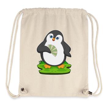 Pingouin Éventail à main - Sac à cordon recyclé Stanley/Stella - blanc naturel - Devant