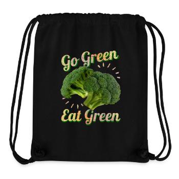 Vegan Diet, Vegan Broccoli Vegetable Saying - Stanley/Stella Recycled Gym Bag - black - Front