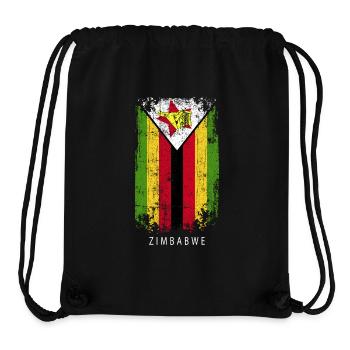 Souvenir with the country flag of Zimbabwe - Stanley/Stella Recycled Gym Bag - black - Front