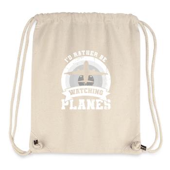 Je préfère regarder les avions - Sac à cordon recyclé Stanley/Stella - blanc naturel - Devant
