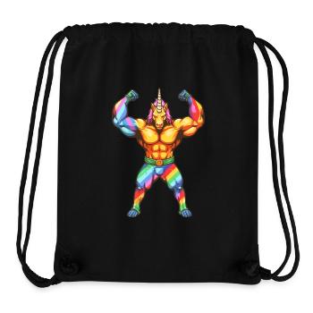 Bodybuilder Einhorn Design - Unicorn Bodybuilder - Stanley/Stella recycelter Gym Bag - Schwarz - Vorne