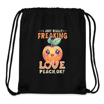 Peach Kawaii - Stanley/Stella Recycled Gym Bag - black - Front
