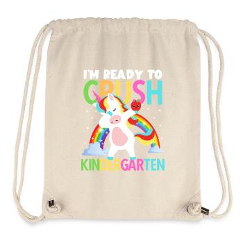 Back to School Im Ready to Crush Kindergarten Girl - Stanley/Stella Recycled Gym Bag - natural - Front