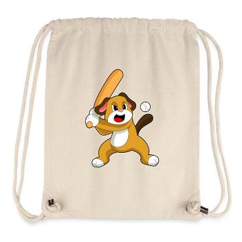 Chien Baseball Battes - Sac à cordon recyclé Stanley/Stella - blanc naturel - Devant
