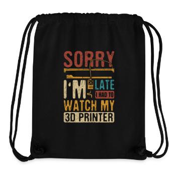 Impression 3D Imprimante 3D Retro Design Slice Print - Sac à cordon recyclé Stanley/Stella - noir - Devant